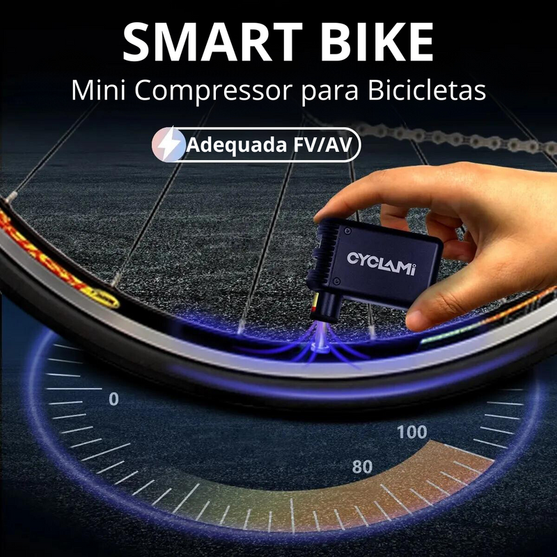 Smart Bike Mini Compressor de Ar para Bicicleta - Bomba de Ar Elétrica Portátil (SUPER OFERTA)